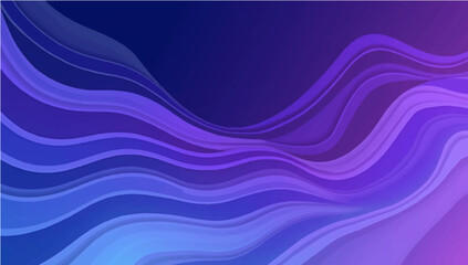 Vector illustration of smooth flowing wave lines with glowing neon colors in shades of pink, purple, and blue on a dark background, abstract fluid shapes, soft curves, futuristic digital background.