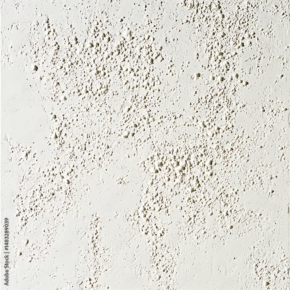 Aufkleber textured white surface background: close-up of rough plaster wall with uneven bumps and grain for ar