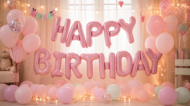 Pink birthday party decorations (1)