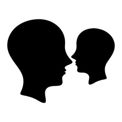 Silhouetted heads facing each other, exploring interpersonal relationships and communication styles