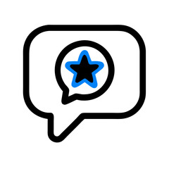 Chat Bubble with Star Rating Icon Representing Customer Feedback and Review System