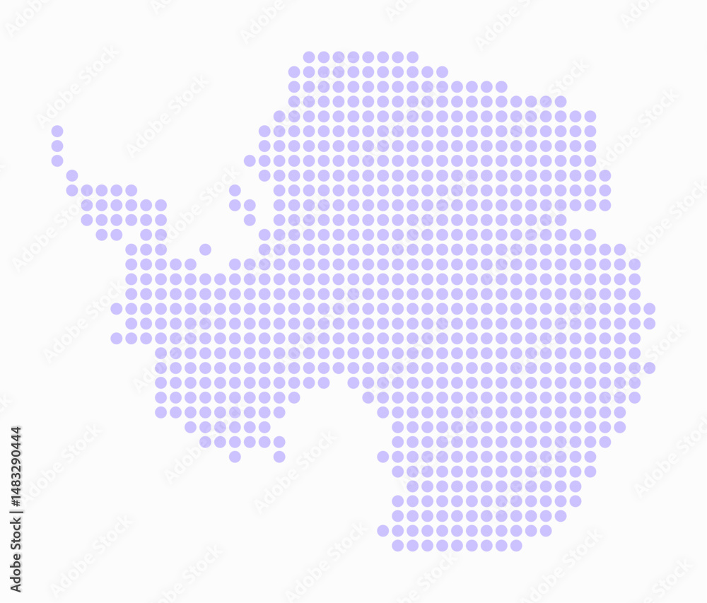 Poster antarctica dotted map. digital style map of the country on white background. antarctica shape with c
