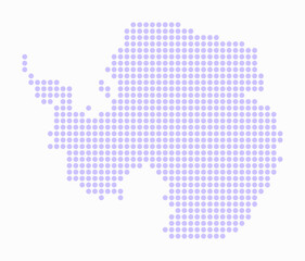 Obraz premium Antarctica dotted map. Digital style map of the continent on a white background. Antarctica shape with circle dots. Colored dots style. Large size circles. Modern vector illustration.