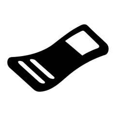 Stylized depiction of a black sponge with rounded corners and internal cutouts