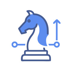 Chess Knight Strategy Icon Representing Tactical Planning and Strategic Decision-Making