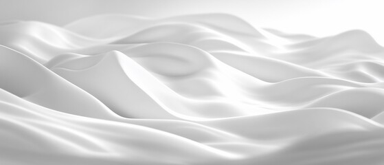 Abstract landscape with gentle white rolling hills