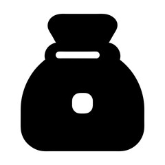 Black bag illustration representing a sack of money, wealth, or treasure