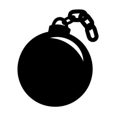 A ball and chain illustration representing restriction, imprisonment, and heavy burden