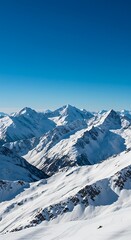 Azure Peaks, Winter's Embrace AI Generated