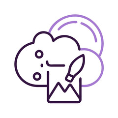 Cloud Storage for Art Projects Icon Representing Online Backup and Digital Creative File Management