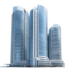 Obraz premium Modern Skyscrapers in a Cityscape , isolated on white background png