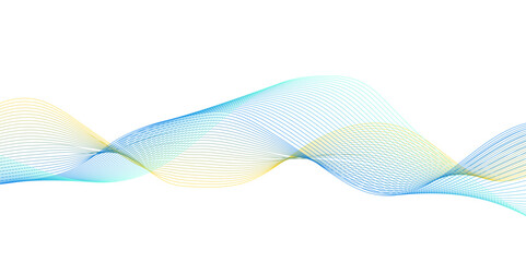 Colorful wave technology voice line on transparent background.