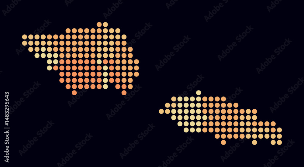 Poster samoa dotted map. digital style map of the country on dark background. samoa shape with circle dots.