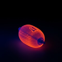 Glowing Orange Object on Dark Background
