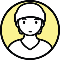 Vector avatar people line marker black cartoon profile picture people