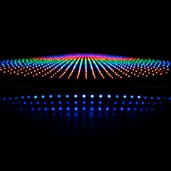 Colorful LED Light Display with Lines and Dots