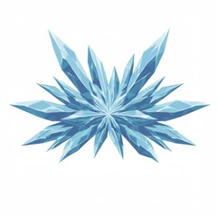 Blue Ice Crystal Abstract Geometric Pattern