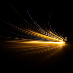 Abstract Light Trails in Dark Background