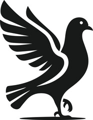 Vector pigeon bird silhouette isolated