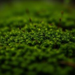 Close Up of Vibrant Green Moss Texture