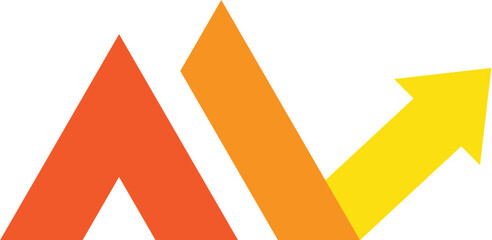 Abstract ML logo with symbol of growt up for brand or identity