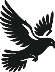 Vector pigeon bird silhouette isolated