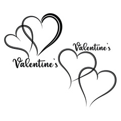 Elegant Valentines Day Hearts Design with Calligraphic Text