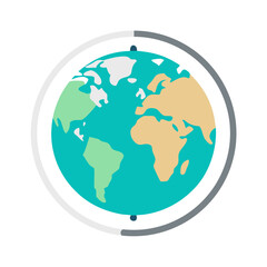 Globe Showing Continents Symbol Representing Global Geography and Worldwide Connection