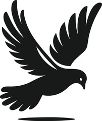 Vector pigeon bird silhouette isolated