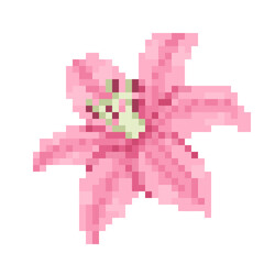 Pixelated lily Tropical Flower