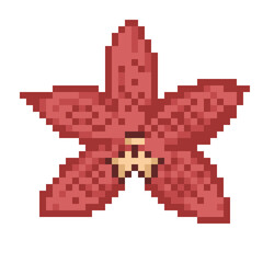 Pixelated Orchid Tropical Flower