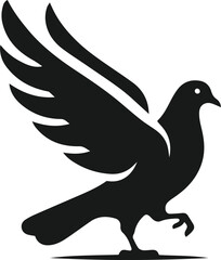 Vector pigeon bird silhouette isolated