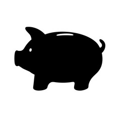 Black Silhouette of a Piggy Bank Symbolizing Savings and Financial Goals