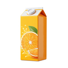 Orange Juice Carton Packaging Design , isolated on white background png