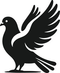Vector pigeon bird silhouette isolated