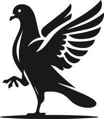 Vector pigeon bird silhouette isolated
