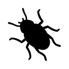 Stylized Black Silhouette of a Creepy Crawly Bug with Multiple Legs