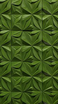Dynamic transformation of geometric green leaf patterns in seamless motion