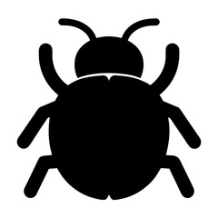 Black silhouette of a stylized beetle on a white background vector image
