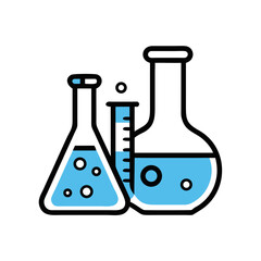 Laboratory Glassware Icon Representing Scientific Experiments and Chemical Analysis