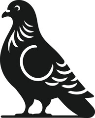 Vector pigeon bird silhouette isolated