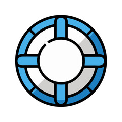 Naklejka premium Lifebuoy Safety Ring Icon Representing Water Safety and Rescue Equipment