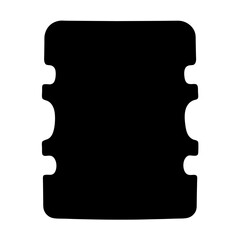 Abstract black geometric shape with rounded corners and side indentations