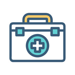 Obraz premium Medical First Aid Kit Icon Representing Emergency Care and Health Support