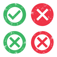 Obraz premium Check and Cross Icons Vector Design.
