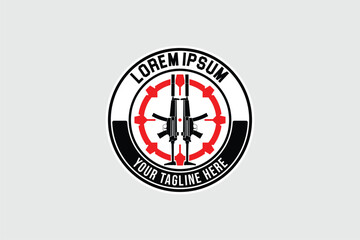 Obraz premium abstract rifle vector image logo design template