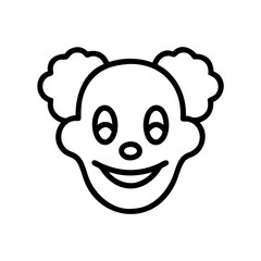 Fototapeta premium Cartoon clown face illustration with cheerful expression 