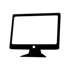Stylized Icon of a Computer Monitor with a Blank Screen Display