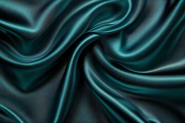 Obraz premium Elegant turquoise silk fabric with smooth folds.