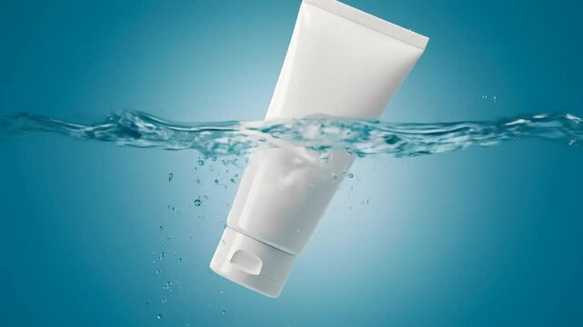 Toothpaste tube submerged in water